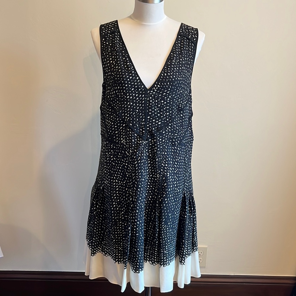 Proenza Schouler Black and Cream Silk Dress